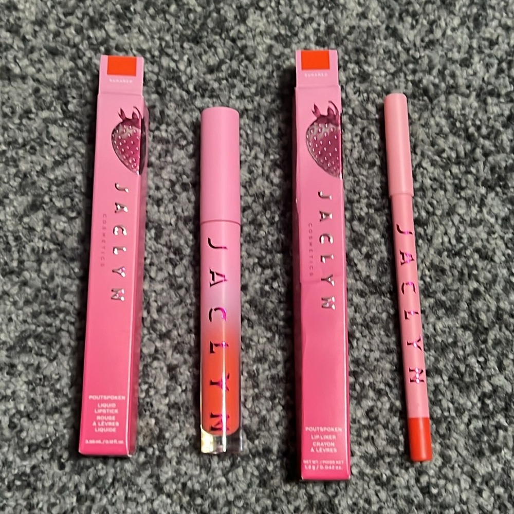 Jaclyn Cosmetics Limited Edition Poutspoken Liquid Lipstick & Liner Sugared NIB